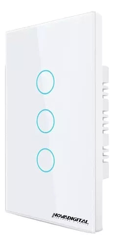 Interruptor Zigbee Inteligente 3 Botões Alexa Novadigital Cor Branco